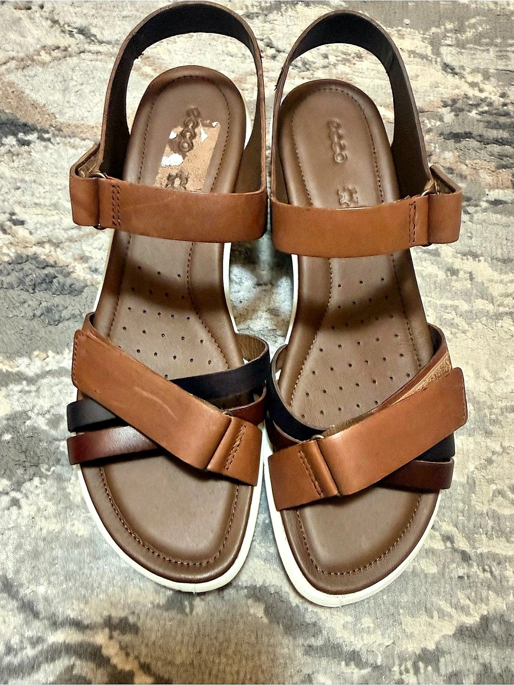 ECCO Shape 35 Wedge Sandal Brown Strappy Sandals